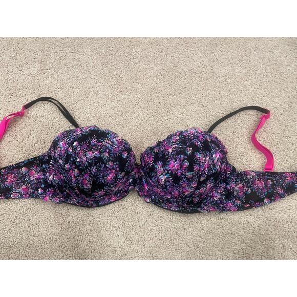 PINK Victoria’s Secret Floral‎ Lace Wired Push-up Bra 34D 34 D VS - Picture 4 of 9